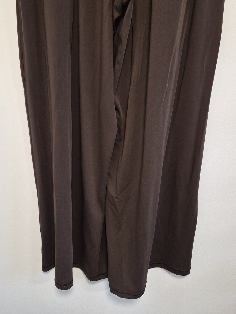 Aerie Real Me Foldover Super Wide Leg Pant Chocolate Brown Stretchy Women's Sz S - Picture 10 of 11